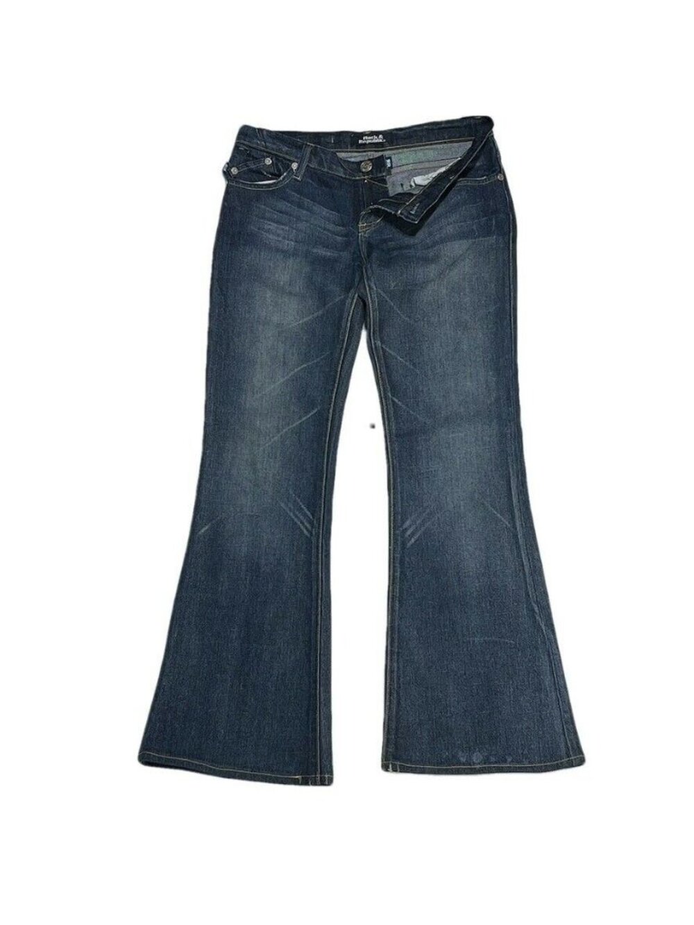 Rock & Republic Women's Flared-Leg Jeans Dark Wash Denim Size 29 - Picture 4 of 10